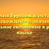 Фамилия Бурдюжа: история и происхождение, значение и правильное склонение в русском языке