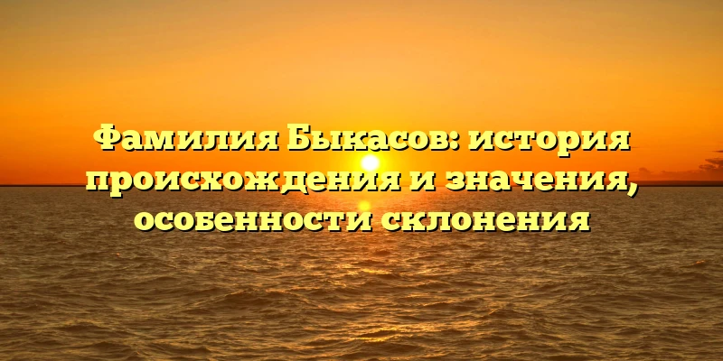 Фамилия Быкасов: история происхождения и значения, особенности склонения Фамилия Быкасов: история происхождения и значения, особенности склонения