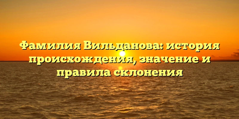 Фамилия Вильданова: история происхождения, значение и правила склонения Фамилия Вильданова: история происхождения, значение и правила склонения