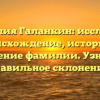 Фамилия Галанкин: исследуем происхождение, историю и значение фамилии. Узнайте правильное склонение!