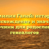 Фамилия Галей: история, происхождение и значения справочник для родословных и генеалогов