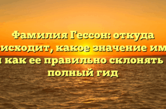 Фамилия Гессон: откуда происходит, какое значение имеет и как ее правильно склонять — полный гид Фамилия Гессон: откуда происходит, какое значение имеет и как ее правильно склонять — полный гид