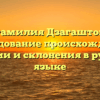 Фамилия Дзагаштов: исследование происхождения, истории и склонения в русском языке