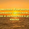 Фамилия Дзагаштов: исследование происхождения, истории и склонения в русском языке