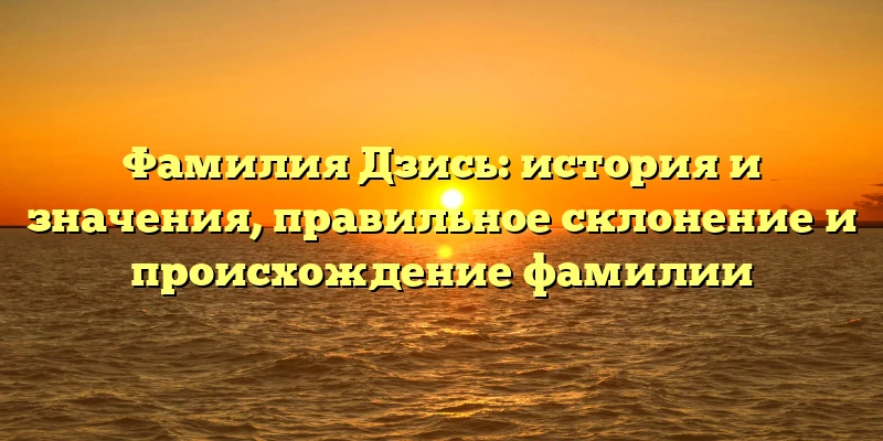 Фамилия Дзись: история и значения, правильное склонение и происхождение фамилии Фамилия Дзись: история и значения, правильное склонение и происхождение фамилии