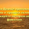 Фамилия Димке: происхождение, значение и правила склонения — исследуйте историю вашей фамилии