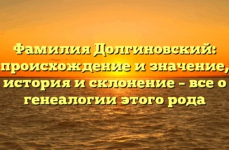 Фамилия Долгиновский: происхождение и значение, история и склонение – все о генеалогии этого рода Фамилия Долгиновский: происхождение и значение, история и склонение – все о генеалогии этого рода