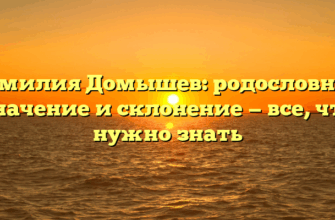 Фамилия Домышев: родословная, значение и склонение — все, что нужно знать Фамилия Домышев: родословная, значение и склонение — все, что нужно знать