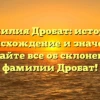 Фамилия Дробат: история, происхождение и значениe. Узнайте все об склонении фамилии Дробат!