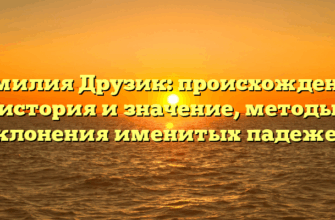 Фамилия Друзик: происхождение, история и значение, методы склонения именитых падежей Фамилия Друзик: происхождение, история и значение, методы склонения именитых падежей