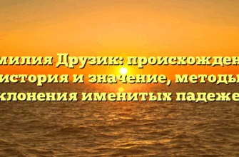 Фамилия Друзик: происхождение, история и значение, методы склонения именитых падежей Фамилия Друзик: происхождение, история и значение, методы склонения именитых падежей