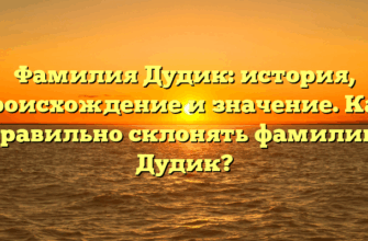 Фамилия Дудик: история, происхождение и значение. Как правильно склонять фамилию Дудик? Фамилия Дудик: история, происхождение и значение. Как правильно склонять фамилию Дудик?