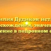 Фамилия Дудиков: история происхождения, значение и склонение в подробном обзоре