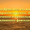 Фамилия Дуль: все, что вы хотели знать о происхождении, истории, значении и правильном склонении фамилии