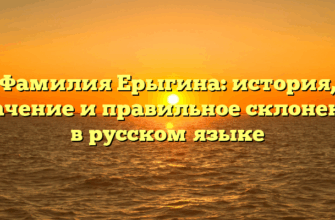 Фамилия Ерыгина: история, значение и правильное склонение в русском языке Фамилия Ерыгина: история, значение и правильное склонение в русском языке