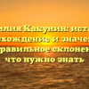Фамилия Какунин: история, происхождение и значения, а также правильное склонение – все, что нужно знать