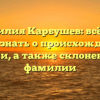 Фамилия Карбушев: всё, что нужно знать о происхождении и значении, а также склонение этой фамилии