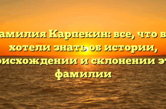 Фамилия Карпекин: все, что вы хотели знать об истории, происхождении и склонении этой фамилии Фамилия Карпекин: все, что вы хотели знать об истории, происхождении и склонении этой фамилии