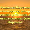 Фамилия Картоев: происхождение, история и значение фамилии. Как правильно склонять фамилию Картоев?
