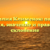 Фамилия Клименок: полная история, значение и правильное склонение