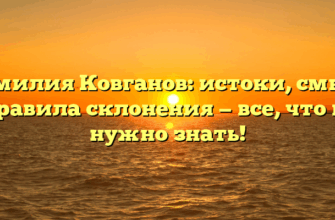 Фамилия Ковганов: истоки, смысл и правила склонения — все, что вам нужно знать! Фамилия Ковганов: истоки, смысл и правила склонения — все, что вам нужно знать!