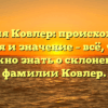 Фамилия Ковлер: происхождение, история и значение – всё, что вам нужно знать о склонении фамилии Ковлер.