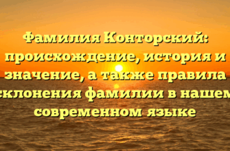 Фамилия Конторский: происхождение, история и значение, а также правила склонения фамилии в нашем современном языке Фамилия Конторский: происхождение, история и значение, а также правила склонения фамилии в нашем современном языке