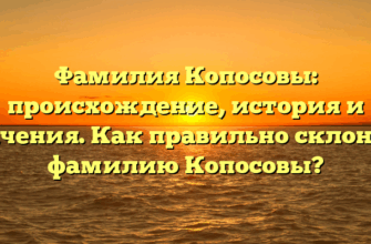 Фамилия Копосовы: происхождение, история и значения. Как правильно склонять фамилию Копосовы? Фамилия Копосовы: происхождение, история и значения. Как правильно склонять фамилию Копосовы?