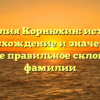 Фамилия Корнюхин: история, происхождение и значение, а также правильное склонение фамилии