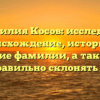 Фамилия Косов: исследуем происхождение, историю и значение фамилии, а также как правильно склонять ее