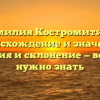 Фамилия Костромитина: происхождение и значение, история и склонение — все, что нужно знать