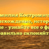 Фамилия Костромичев: происхождение, история и значение – узнайте все о фамилии и правильно склоняйте ее!