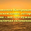 Фамилия Кострюкова: происхождение, история и значение — все, что нужно знать, включая склонение!