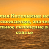 Фамилия Котелкина: история происхождения, значение и правильное склонение в одной статье