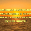 Фамилия Кошельков: происхождение и значение, история и склонение – всё, что нужно знать!