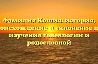 Фамилия Кошия: история, происхождение и склонение для изучения генеалогии и родословной