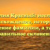 Фамилия Красный: исследуем происхождение, историю и значение фамилии, а также правильное склонение
