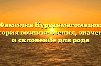 Фамилия Курбанмагомедов: история возникновения, значения и склонение для рода Фамилия Курбанмагомедов: история возникновения, значения и склонение для рода
