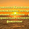 Фамилия Кушманов: происхождение, история и оригинальное значение — узнайте, как правильно склонять эту фамилию