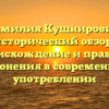 Фамилия Кушнирович: исторический обзор, происхождение и правила склонения в современном употреблении