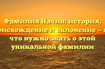 Фамилия Начин: история, происхождение и склонение — все, что нужно знать о этой уникальной фамилии