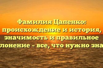 Фамилия Цапенко: происхождение и история, значимость и правильное склонение – все, что нужно знать Фамилия Цапенко: происхождение и история, значимость и правильное склонение – все, что нужно знать