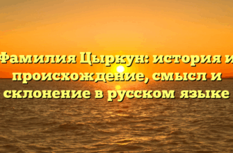 Фамилия Цыркун: история и происхождение, смысл и склонение в русском языке Фамилия Цыркун: история и происхождение, смысл и склонение в русском языке