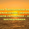 Фамилия Чаплышкин: история происхождения, значения и правила склонения — обзор исследования