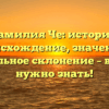 Фамилия Че: история, происхождение, значение и правильное склонение – всё, что нужно знать!