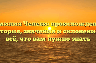 Фамилия Челеби: происхождение, история, значения и склонение — всё, что вам нужно знать Фамилия Челеби: происхождение, история, значения и склонение — всё, что вам нужно знать