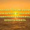 Фамилия Чиков: история происхождения и значения, как правильно склонять и использовать