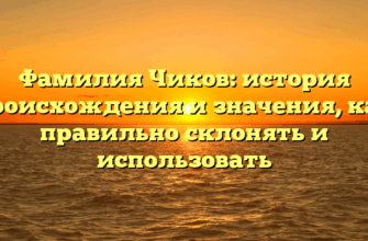 Фамилия Чиков: история происхождения и значения, как правильно склонять и использовать Фамилия Чиков: история происхождения и значения, как правильно склонять и использовать