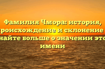 Фамилия Чмора: история, происхождение и склонение — узнайте больше о значении этого имени Фамилия Чмора: история, происхождение и склонение — узнайте больше о значении этого имени