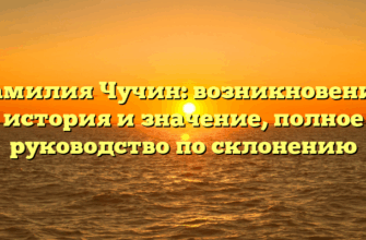 Фамилия Чучин: возникновение, история и значение, полное руководство по склонению